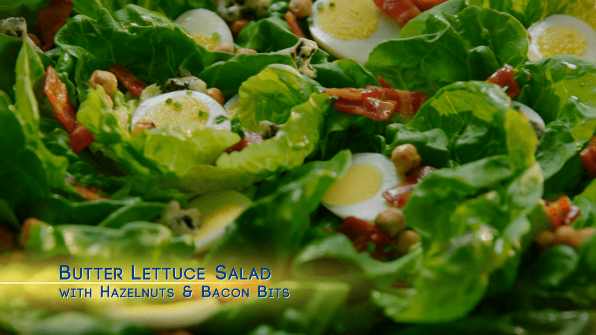 Butter Lettuce Salad W Hazelnuts And Bacon Bits
