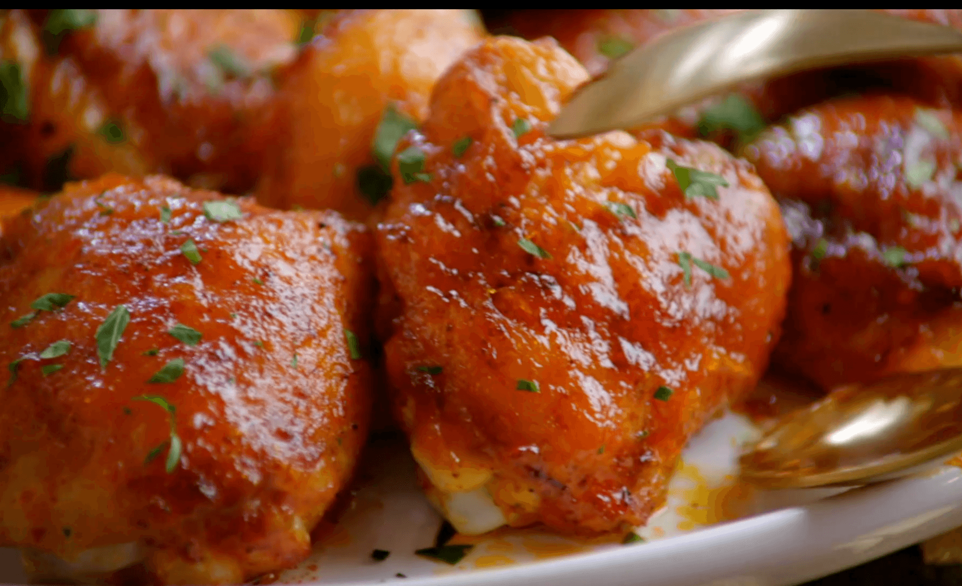 Sweet and Spicy Apricot BBQ Chicken Thighs