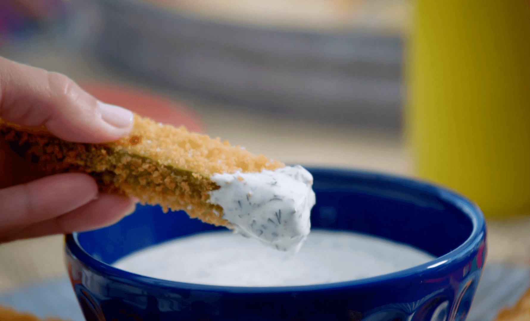 Spicy Pickle Fries with Homemade Ranch Dip