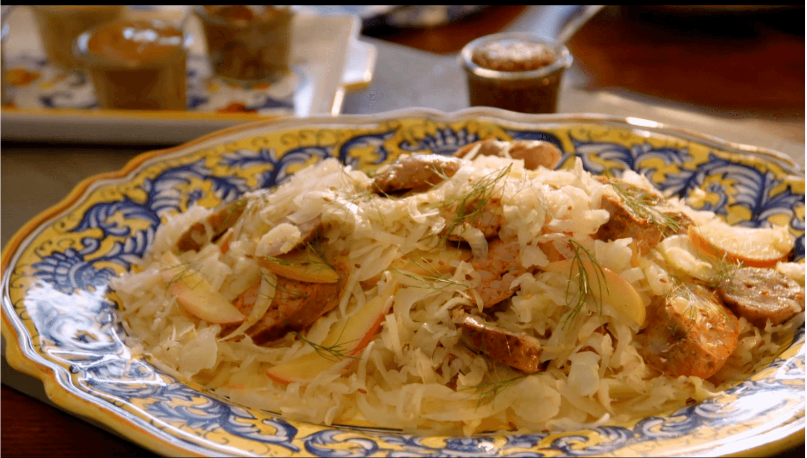 Turkey Sausage with Fennel Sauerkraut